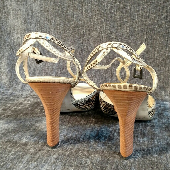 Enzo Angiolini Snakeskin Strappy Heeled Sandals - Picture 5 of 6